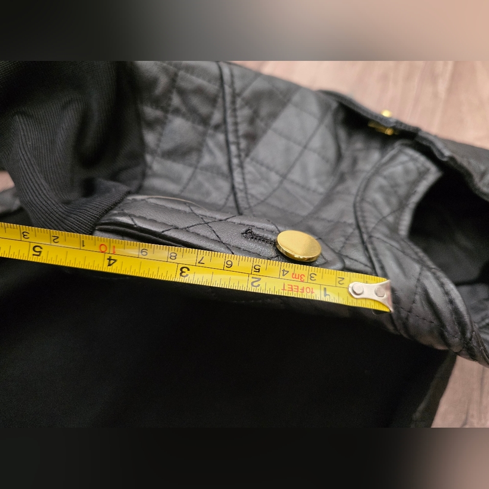 PETER NYGARD Black Quilted LEATHER JACKET Designer Whimsigoth Quiet Luxury Y2K - Picture 11 of 14